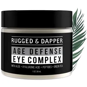 RUGGED & DAPPER Premium Men's Eye Cream | Age Defense for Dark Circles, Wrinkles & Puffy Eyes | Unscented | Hyaluronic Acid, Aloe   Argan Oil