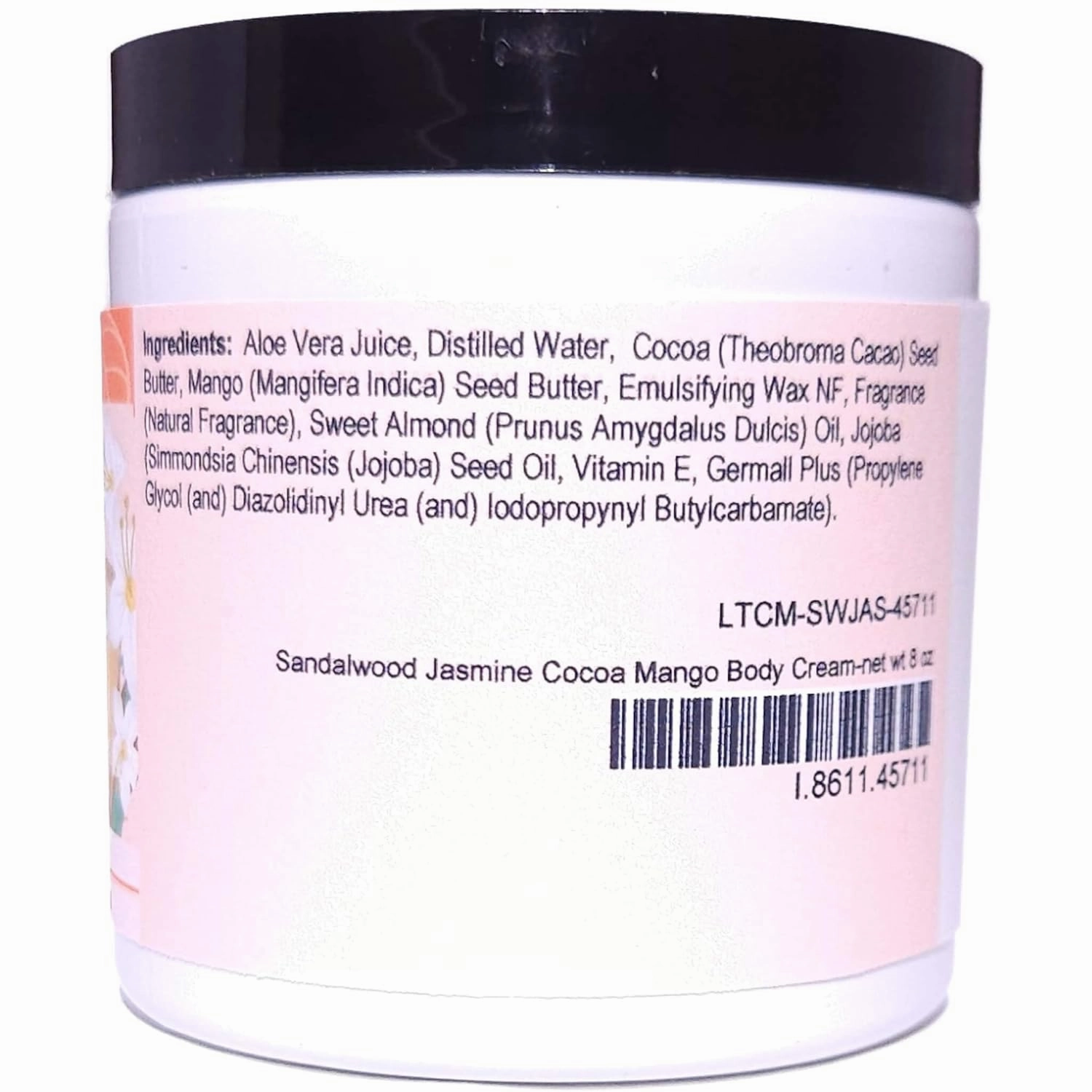 Sandalwood Jasmine Cocoa Mango Body Cream (8 Ounce) - Natural Fragrance - Feels Like A Lotion And Works Like A Butter with a Stirring Earthy Floral Scent