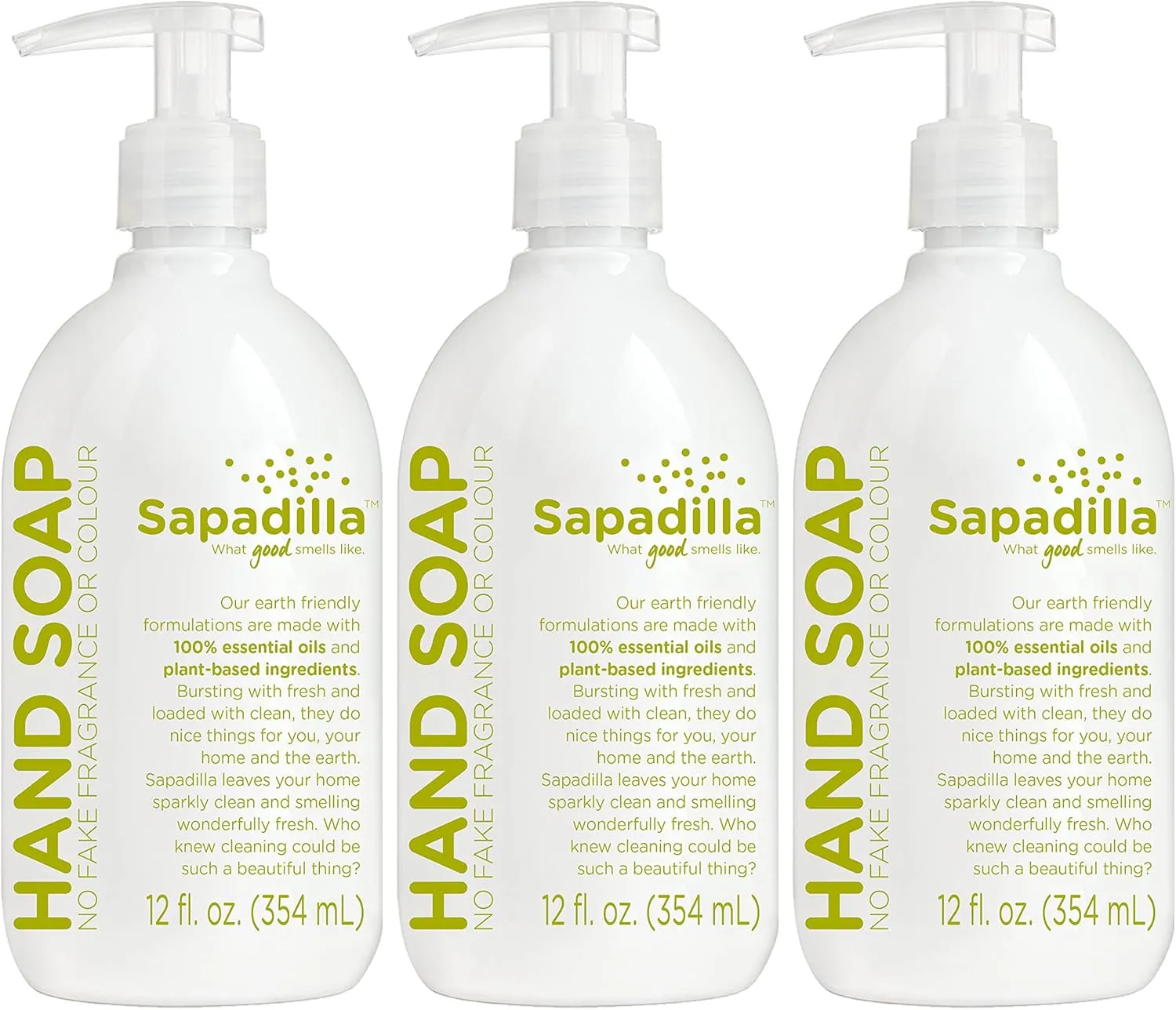 Sapadilla Liquid Hand Soap - Rosemary   Peppermint - Made with 100% Pure Essential Oil Blends, Cleansing & Moisturizing, Aromatic & Fragrant Hand Soap, Plant Based, Biodegradable, 12 Ounce (Pack of 3)