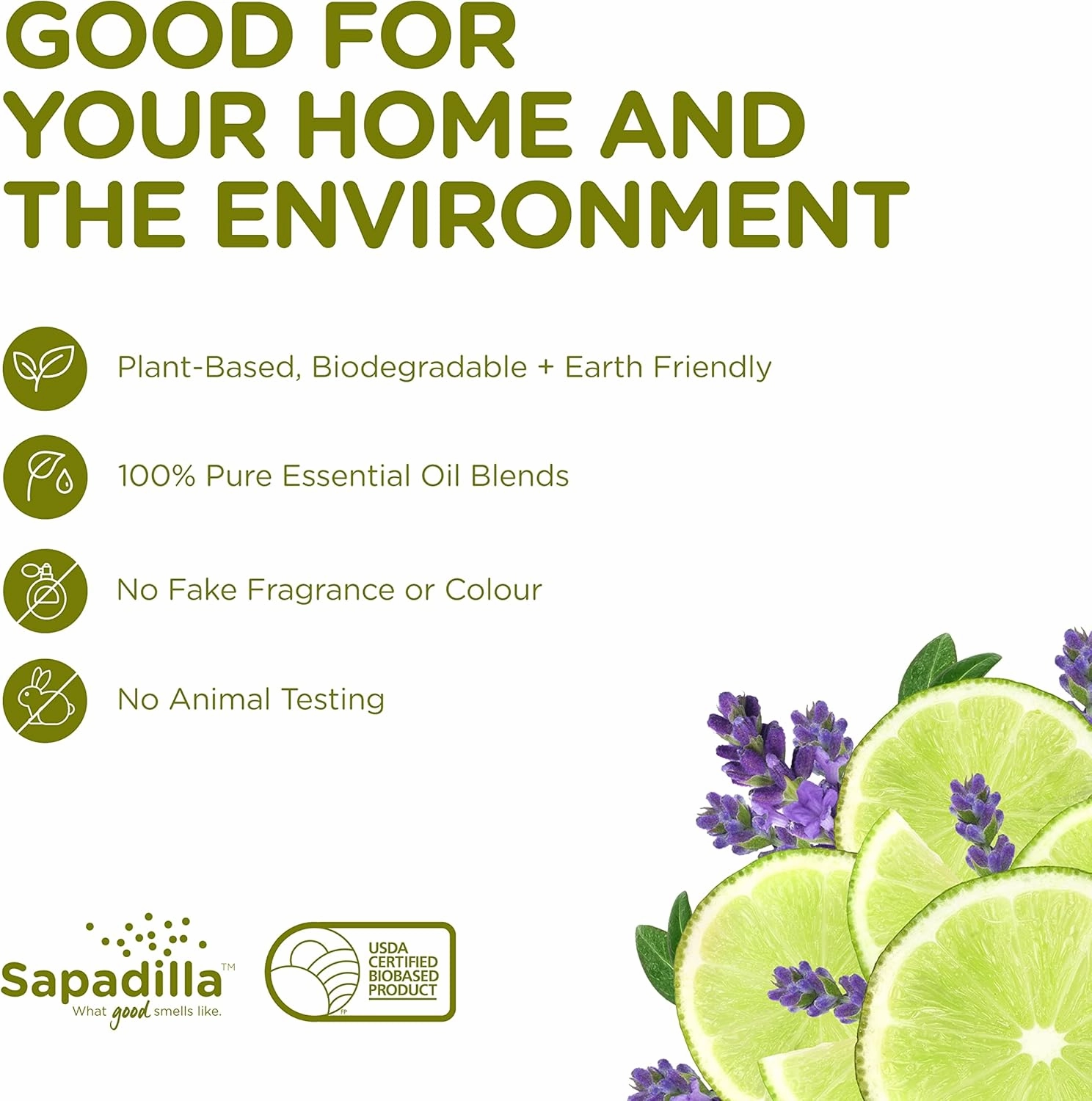 Sapadilla Liquid Hand Soap - Sweet Lavender   Lime - Made with 100% Pure Essential Oil Blends, Cleansing & Moisturizing, Aromatic & Fragrant Hand Soap, Plant Based, Biodegradable, 12 Ounce (Pack of 4)