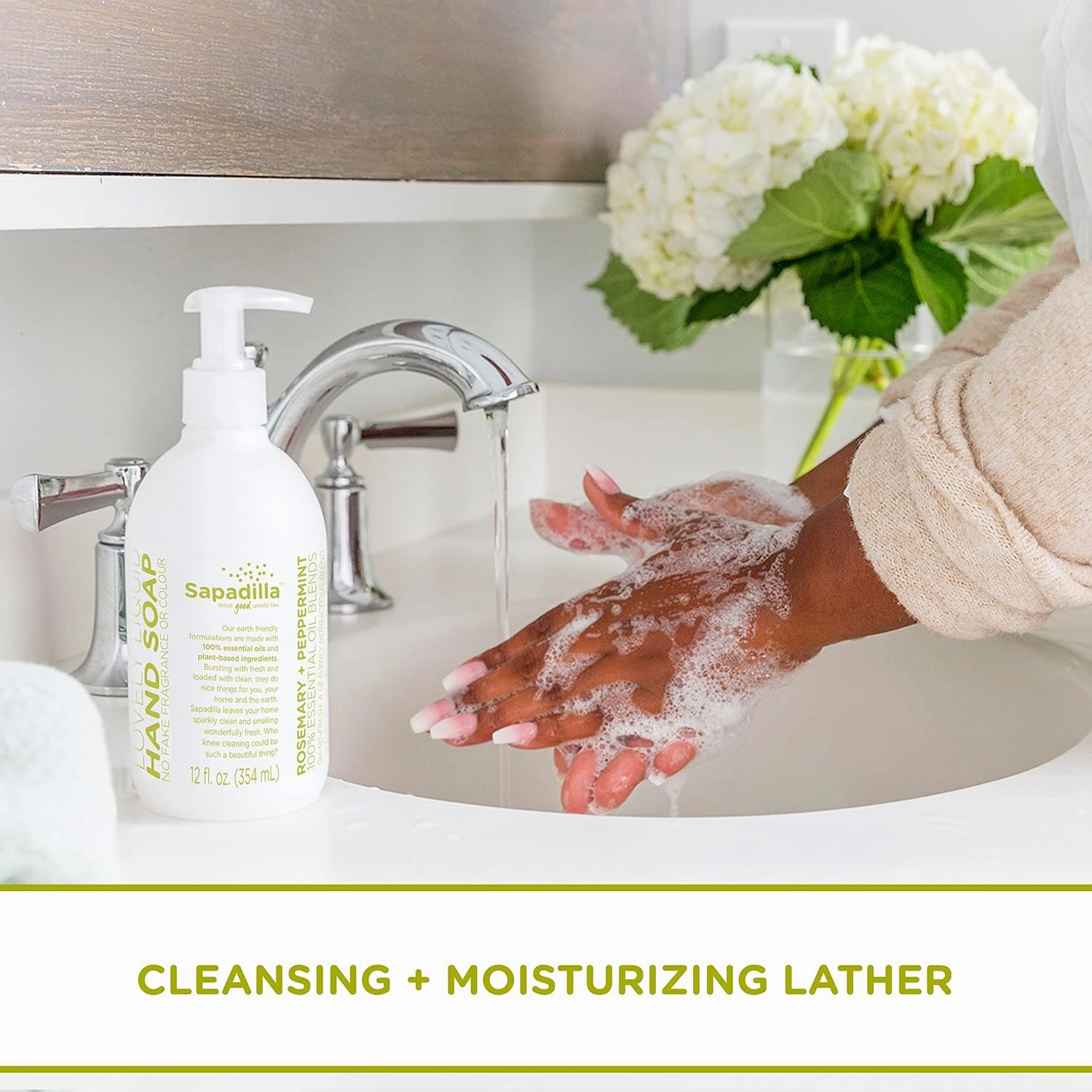 Sapadilla Liquid Hand Soap - Three Scent Variety - Made with 100% Pure Essential Oil Blends, Cleansing & Moisturizing, Aromatic & Fragrant Hand Soap, Plant Based, Biodegradable, 12 Ounce, (Pack of 3)