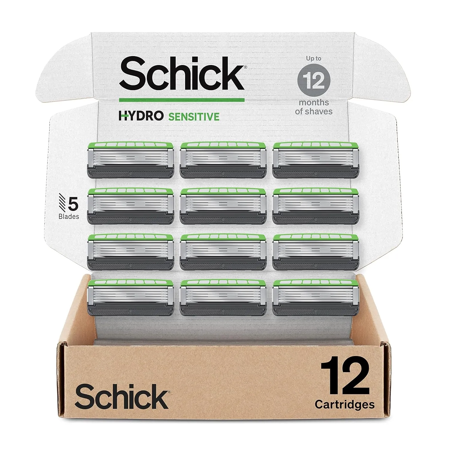 Schick Hydro Sensitive 12 Count Razor Refills and Cremo Cooling Shave Cream 2 Pack