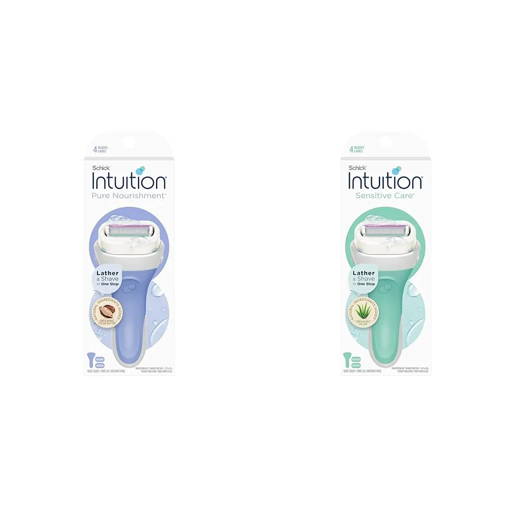 Schick Intuition Razors for Women Bundle with Pure Nourishment and Sensitive Skin Refills