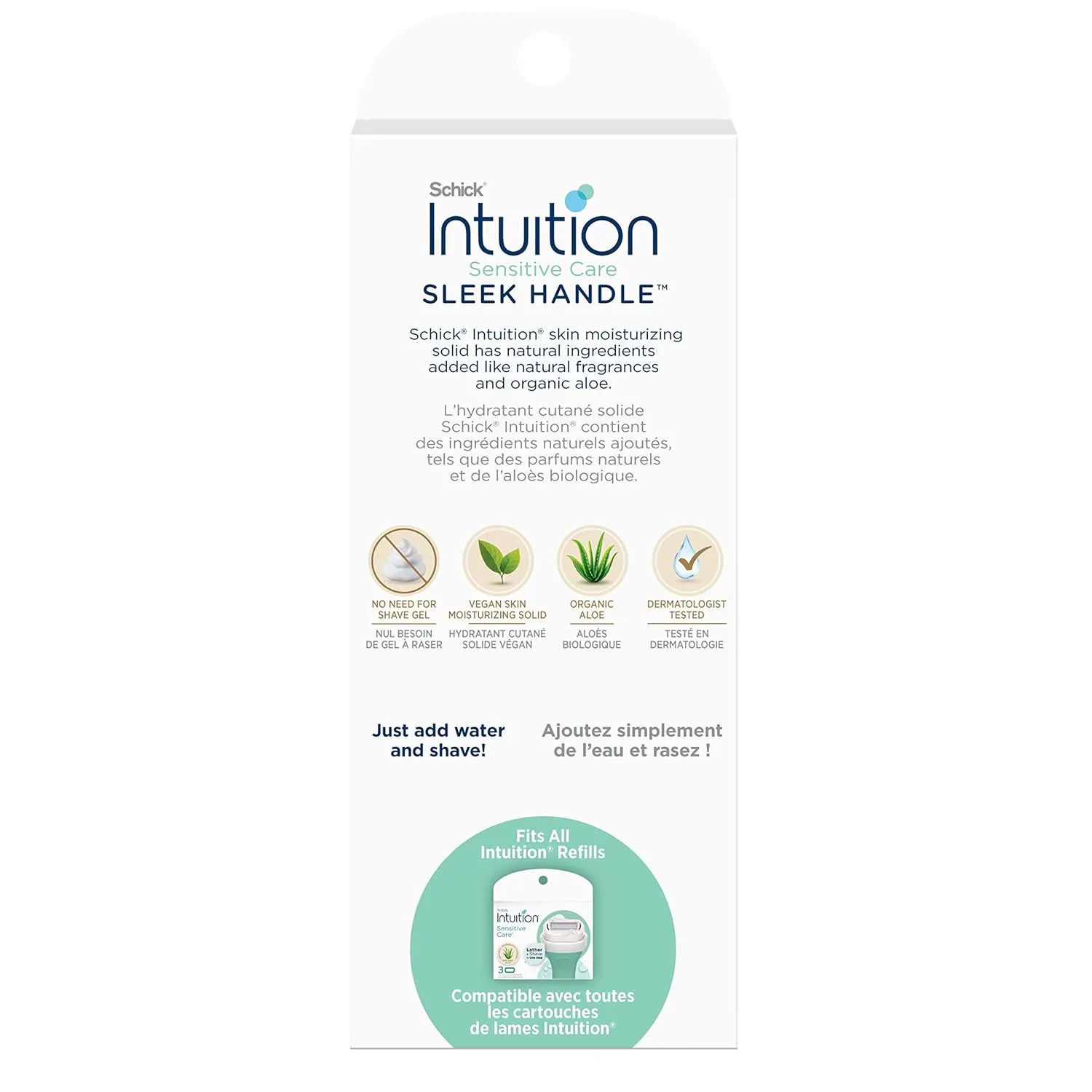 Schick Intuition Sleek Razors for Women with Sensitive Skin | 1 Razor & 3 Intuition Razor Blades Refill with Organic Aloe