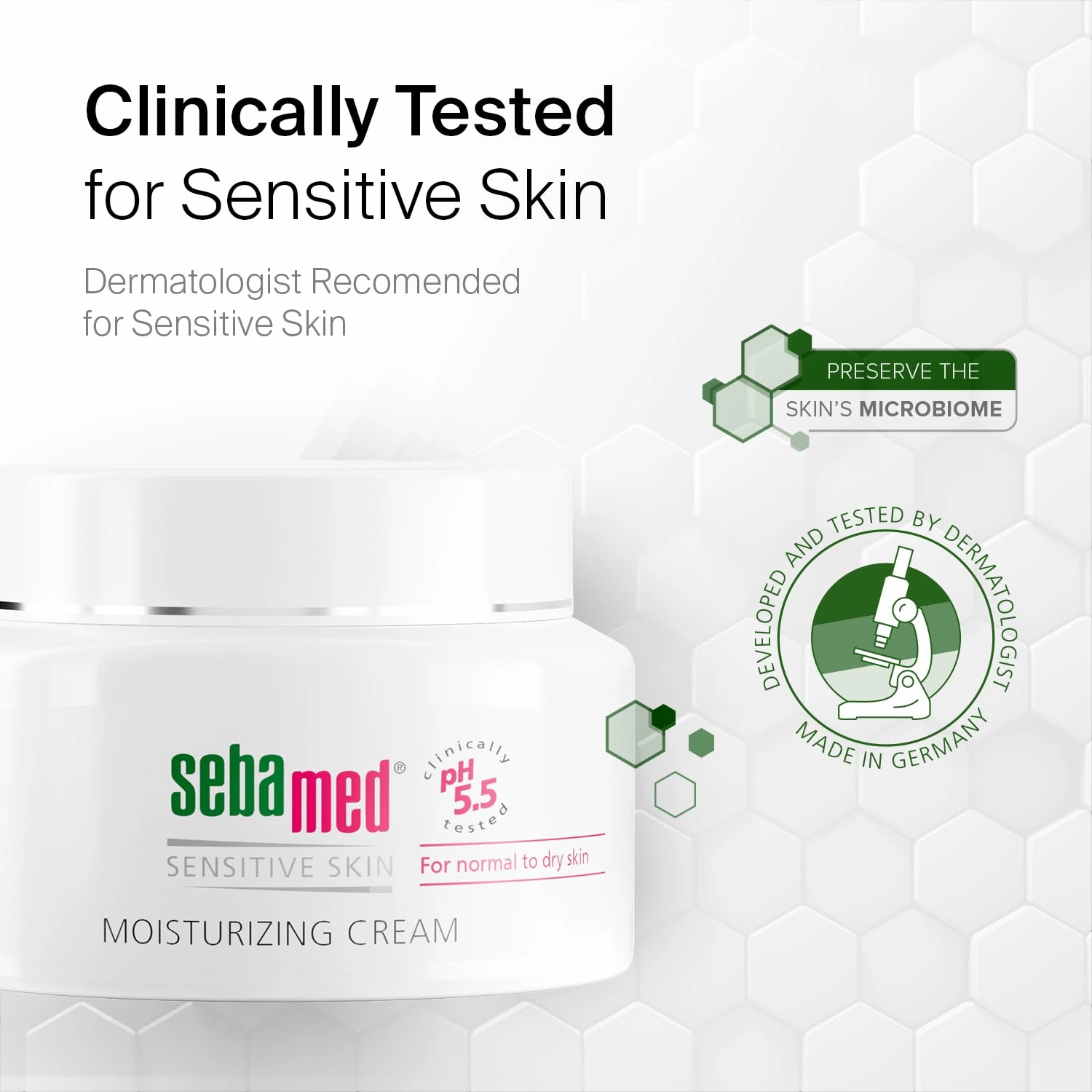 SEBAMED Moisturizing Face Cream for Sensitive Skin Antioxidant pH 5.5 Vitamin E Hypoallergenic 2.6 Fluid Ounces (75mL) Ultra Hydrating Dermatologist Recommended Moisturizer (Pack of 2)