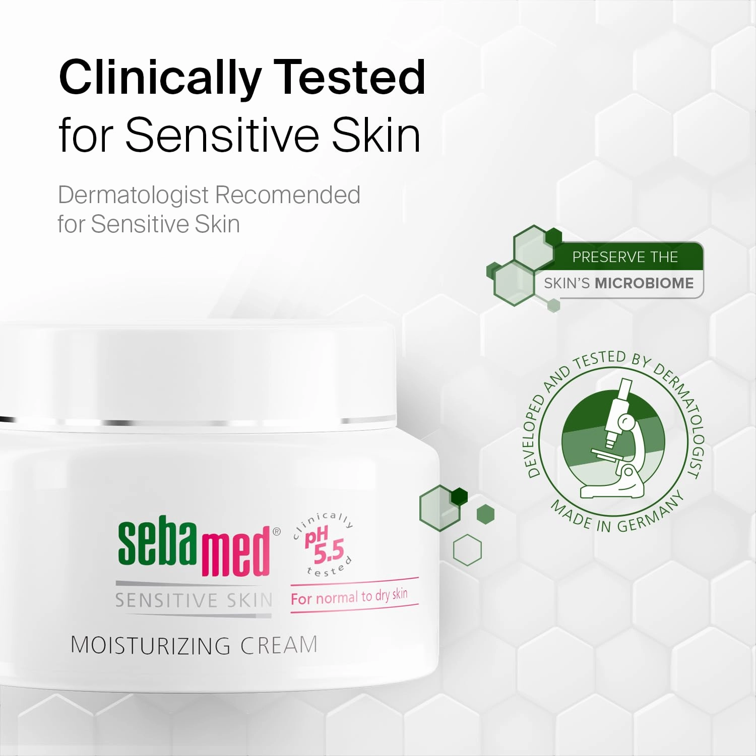 SEBAMED Moisturizing Face Cream for Sensitive Skin Antioxidant pH 5.5 Vitamin E Hypoallergenic 2.6 Fluid Ounces (75mL) Ultra Hydrating Dermatologist Recommended Moisturizer (Pack of 6)