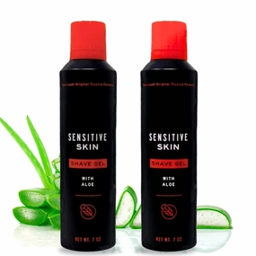 Sensit~ive Skin Shaving Gel for Men, Unscented, 14 oz Twin Pack, Aloe Formula