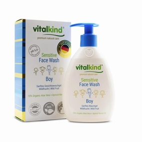 Sensitive Face Wash Boy. Premium Natural Care Cosmetic Products For Children.