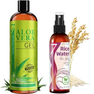 Seven Minerals Fermented Rice Water with Rose Water, Organic Aloe Vera Gel, & MSM
