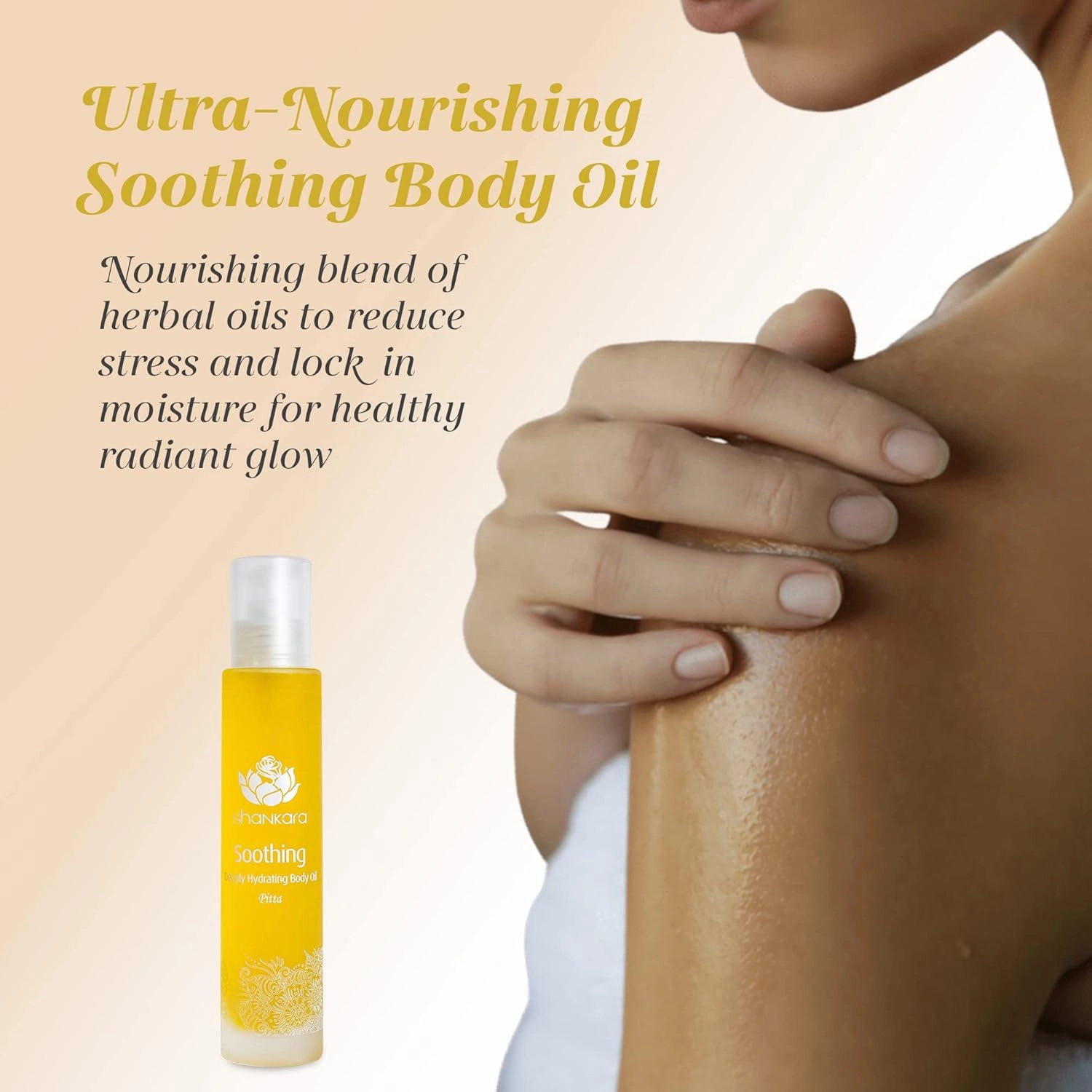 Shankara Soothing Body Oil for Women and Men with Lavender, Calendula and Lemon Balm– Perfect Hydrating Body Oil for Nourishing Dry Skin and Best Body Massage Oil (100ml/1 Bottle)