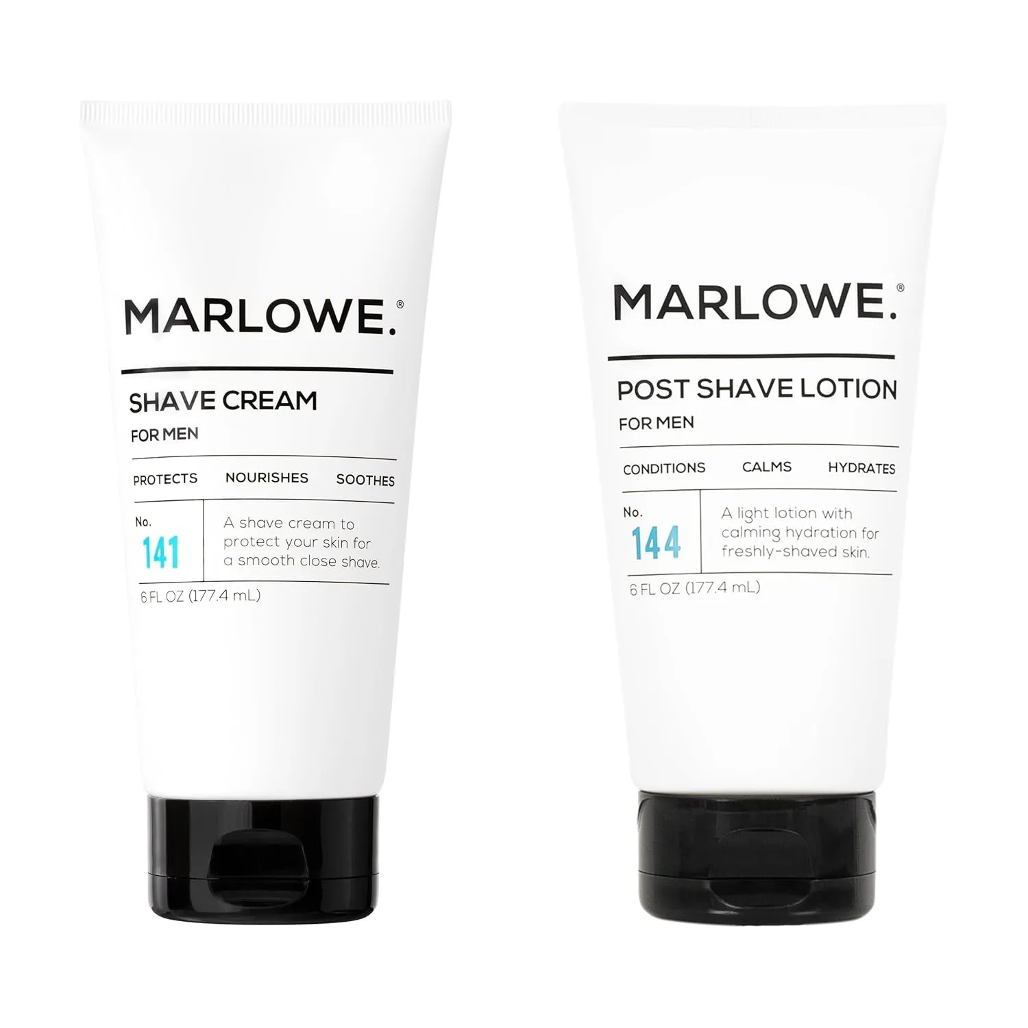 Shave Cream No. 141 & Post Shave Lotion No. 144 – 6oz Each – Conditioning Shave Cream & Aftershave Lotion for Smooth, Soothing, Close Shave – Men's Shaving Kit Essentials, 2-Pack