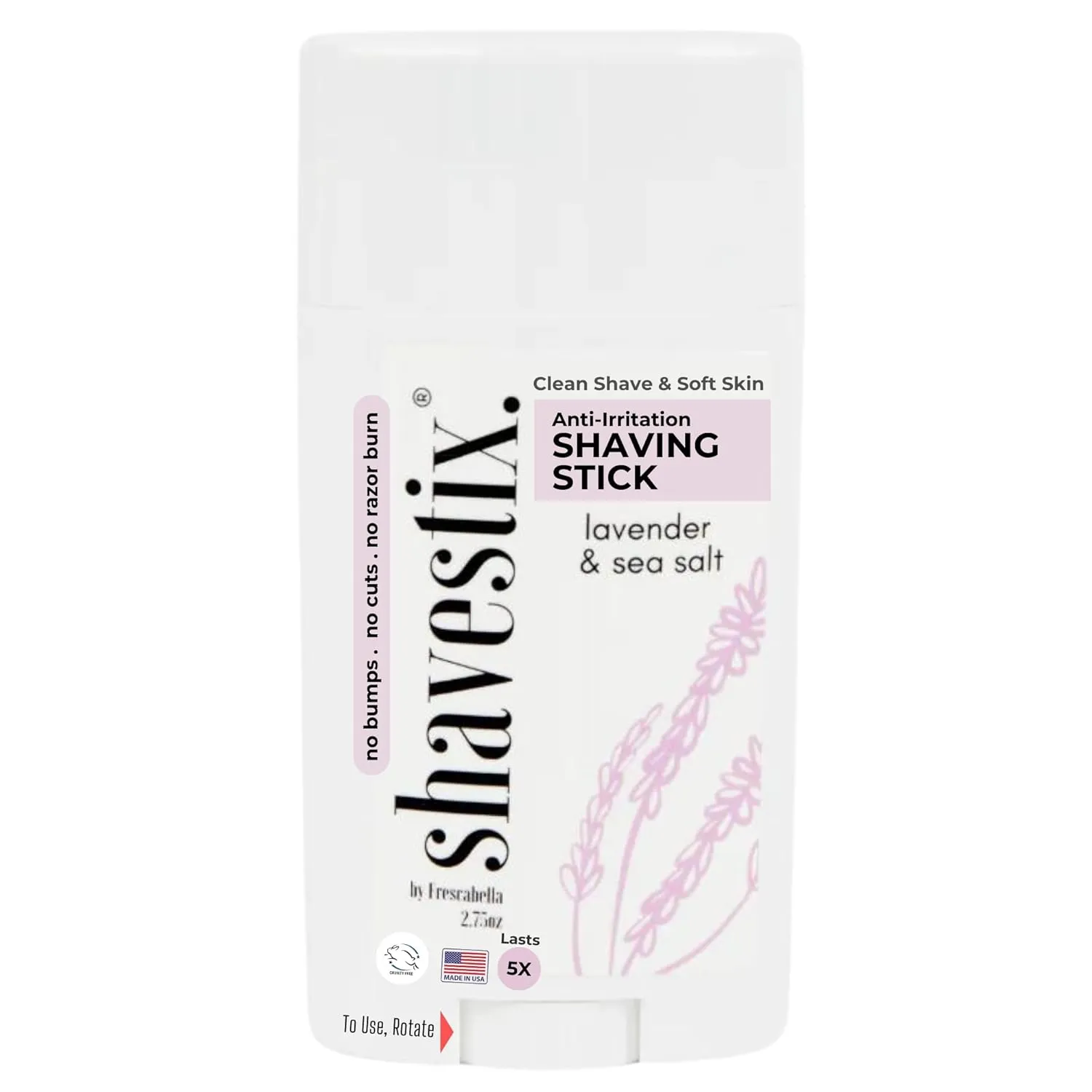Shavestix Ultra Moisturizing Travel Size Body Shave Stick 2.75 Oz | Lavender & Sea Salt Scented Shaver Friendly Hair Removal Cream Bar Sub Shave Gel, Shaving Cream For Women| Avert Razor Bumps, Burn