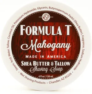 Shaving Soap WSP Formula T (Mahogany) 4 Oz Made with Shea Butter & Tallow