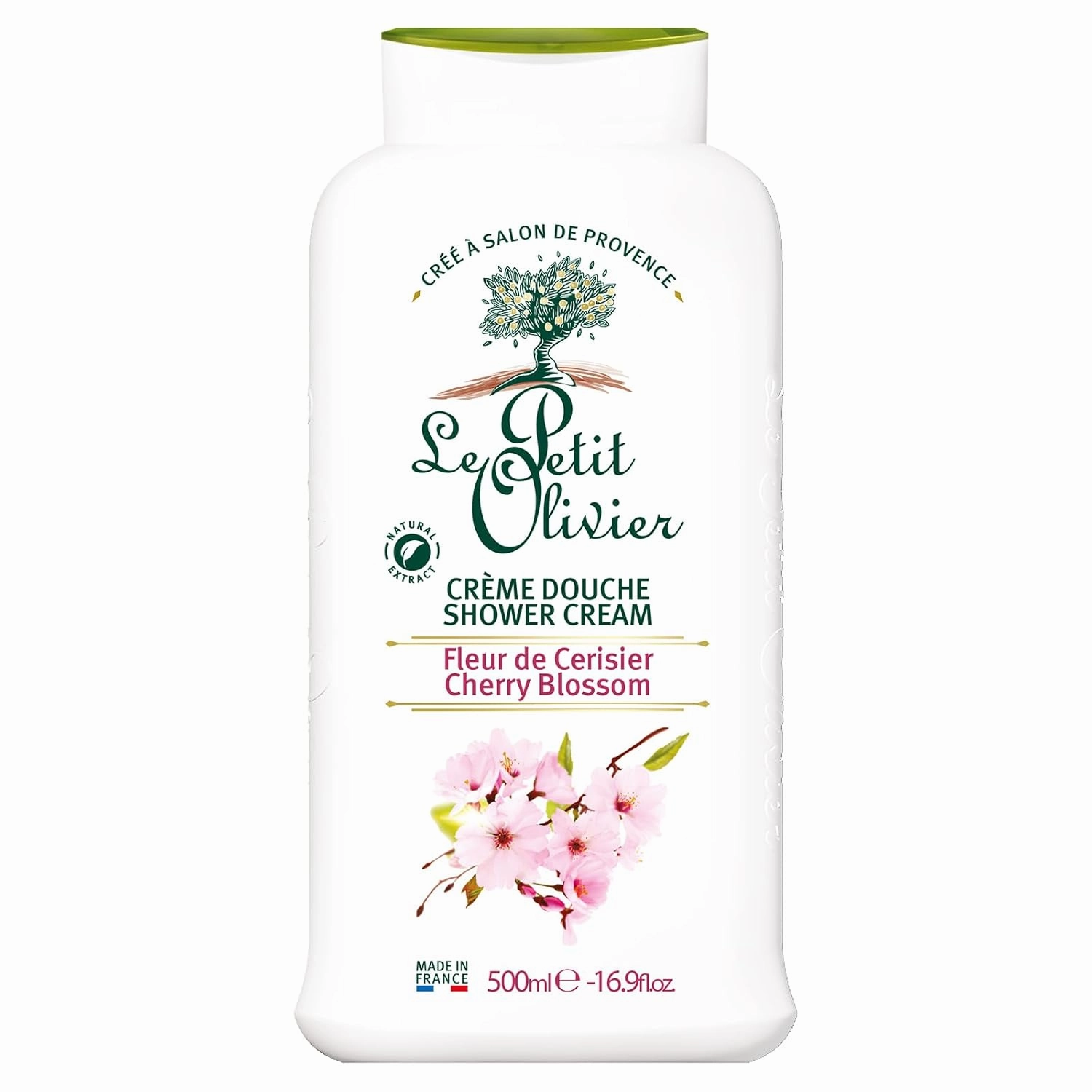 Shower Cream, Cherry Blossom, 16.9 oz - Moisturizing Cream for Sensitive Skin - Natural Extracts - Enriched with Glycerin - pH Neutral - Soap-Free - Dye-Free - In-Shower Body Cream