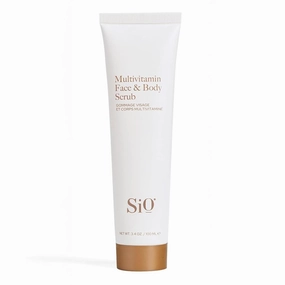 SiO Beauty Cryo Multivitamin Face & Body Scrub - Antioxidant-Rich Body Exfoliator with Vitamin C & Camellia Japonica Flower - Gentle Formula for Smooth & Bright Skin - Moisturizing Face & Body Scrub