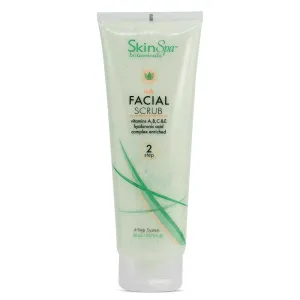 SKIN SPA - Exfoliating Face Wash Scrub, Aloe Vera 8 Oz - Exfoliates and Removes Dead Skin- Made with Pumice, Infused with Hyaluronic Acid, Amino Acids, Comfrey Extract, Retinol Vitamin A, C, E