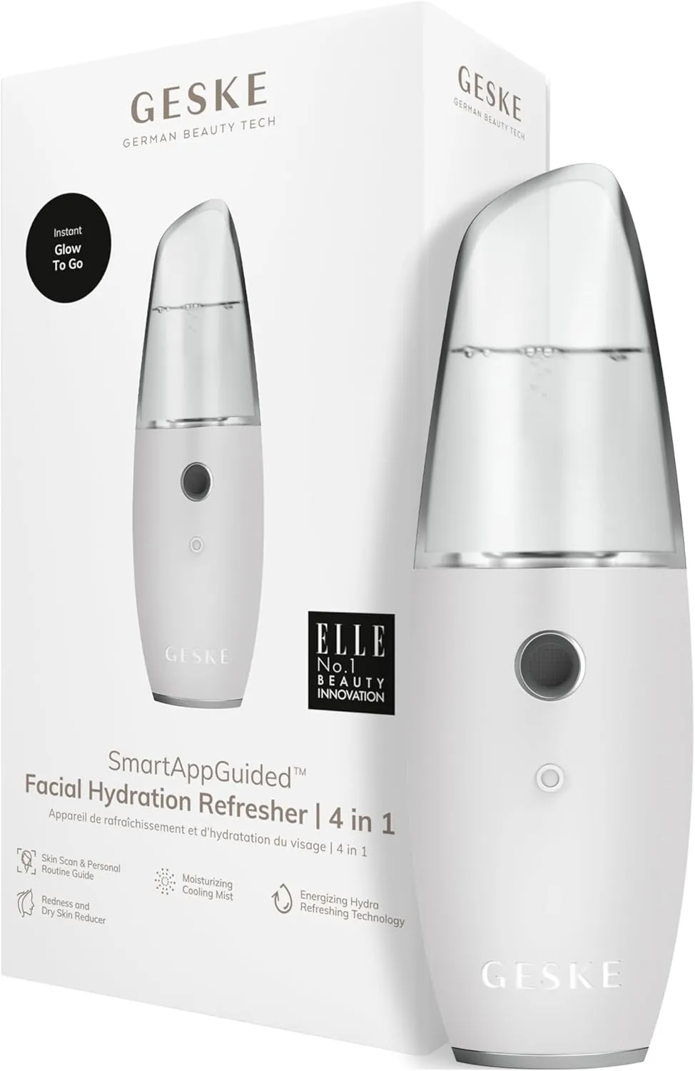 SmartAppGuided™ Facial Hydration Refresher | 4 in 1 | Water Atomizer | Moisturizing Spray Machine | Face Mister | Humidifier for Natural Glow | Reduce Redness & Dry Skin