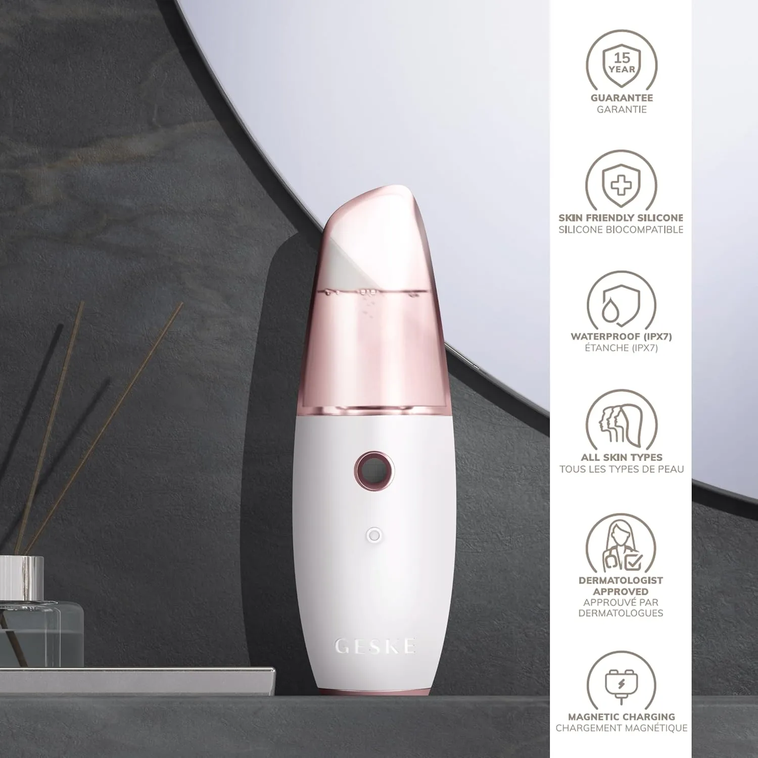 SmartAppGuided™ Facial Hydration Refresher | 4 in 1 | Water Atomizer | Moisturizing Spray Machine | Face Mister | Humidifier for Natural Glow | Reduce Redness & Dry Skin