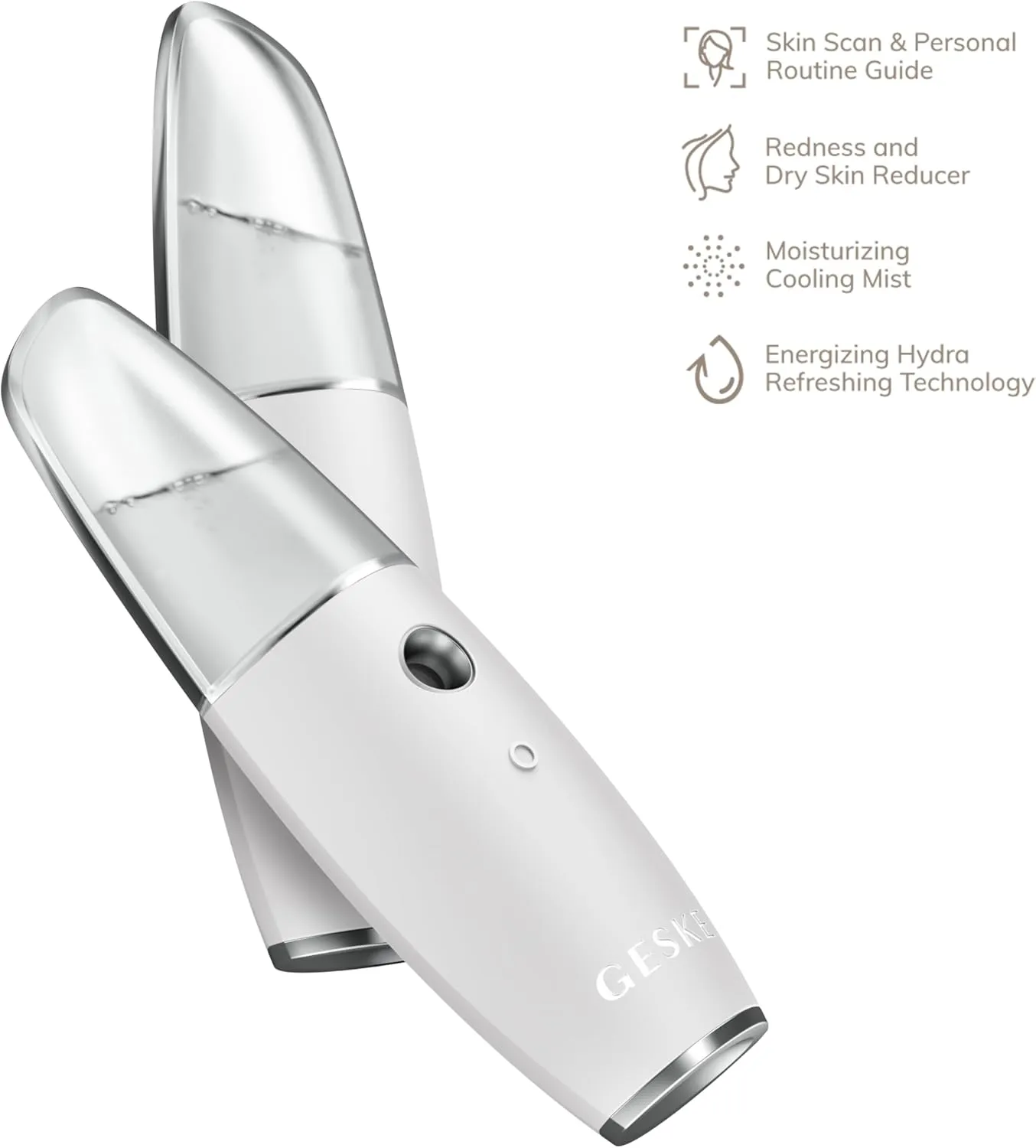 SmartAppGuided™ Facial Hydration Refresher | 4 in 1 | Water Atomizer | Moisturizing Spray Machine | Face Mister | Humidifier for Natural Glow | Reduce Redness & Dry Skin