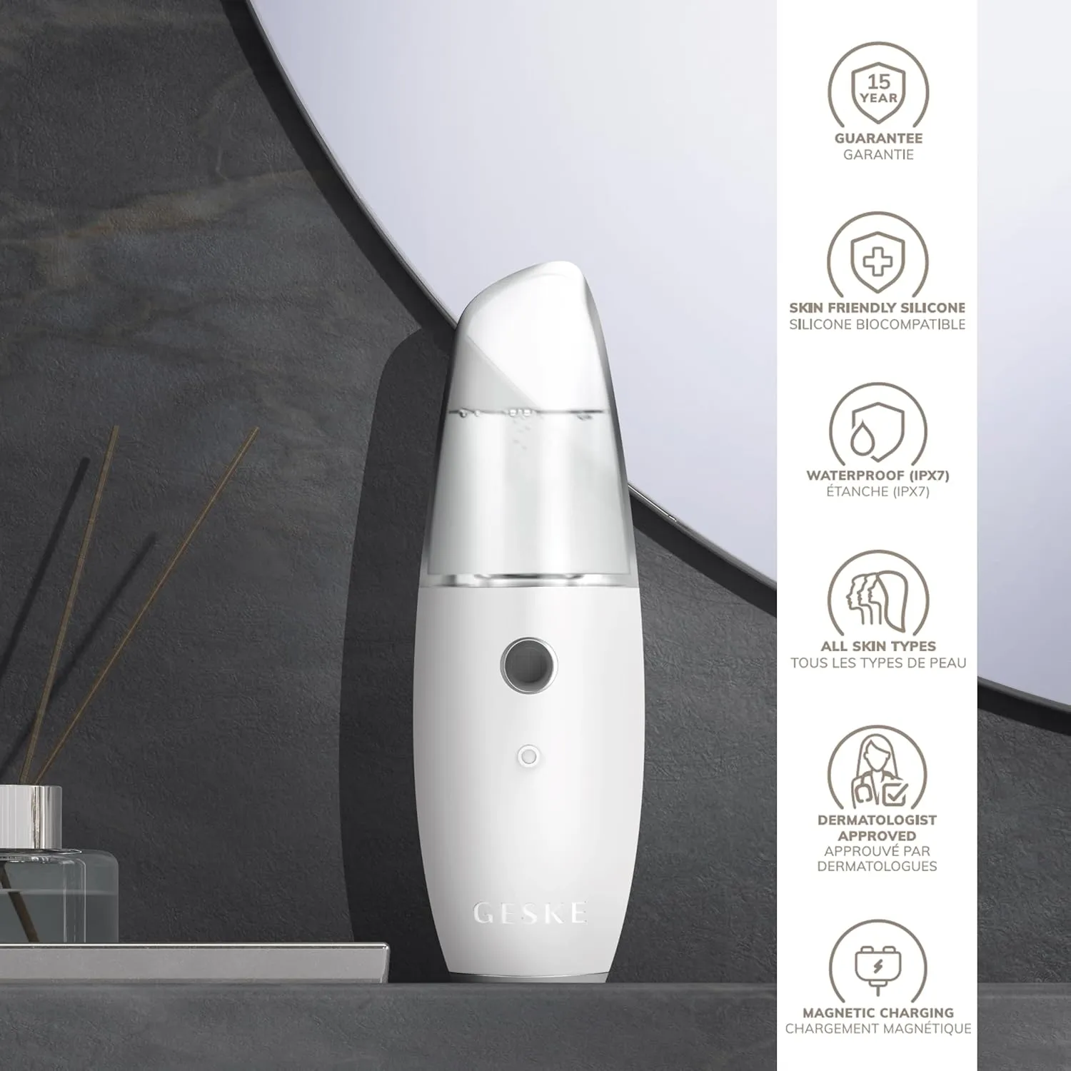 SmartAppGuided™ Facial Hydration Refresher | 4 in 1 | Water Atomizer | Moisturizing Spray Machine | Face Mister | Humidifier for Natural Glow | Reduce Redness & Dry Skin