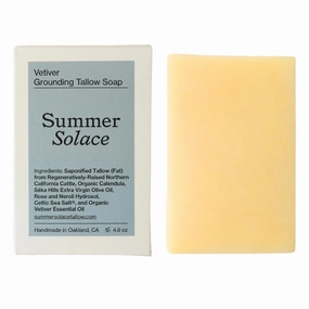 Soap Bar All-Natural Face & Body Wash Brick Exfoliating Deeply Nourishing Handcrafted Moisturizing Bar for Dry, Sensitive Skin with Indonesian Vetiver 3.5oz (Vetiver)