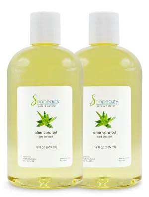 Soapeauty ALOE VERA OIL for Skin, Face, Hair | Moisturizes and Soothes | 100% Natural Oil Cold Pressed - 24 Fl Oz (2 x 12 Fl Oz)