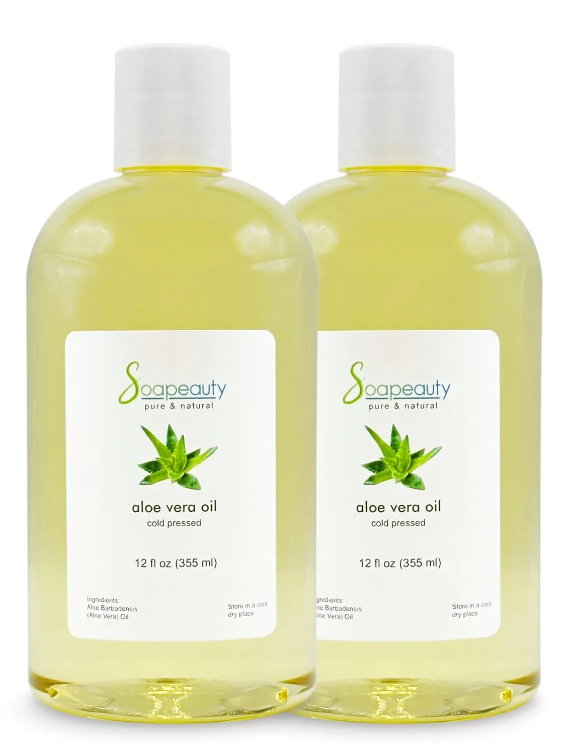 Soapeauty ALOE VERA OIL for Skin, Face, Hair | Moisturizes and Soothes | 100% Natural Oil Cold Pressed - 24 Fl Oz (2 x 12 Fl Oz)