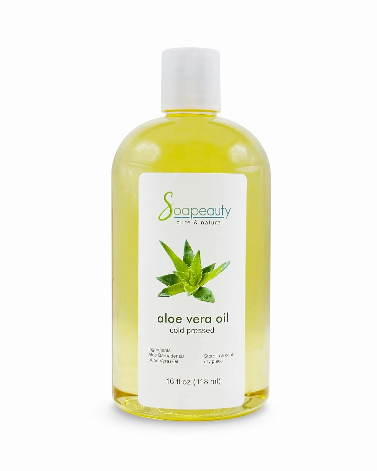 Soapeauty ALOE VERA OIL for Skin, Face, Hair | Moisturizes and Soothes | 100% Natural Oil Cold Pressed - 16 Fl Oz