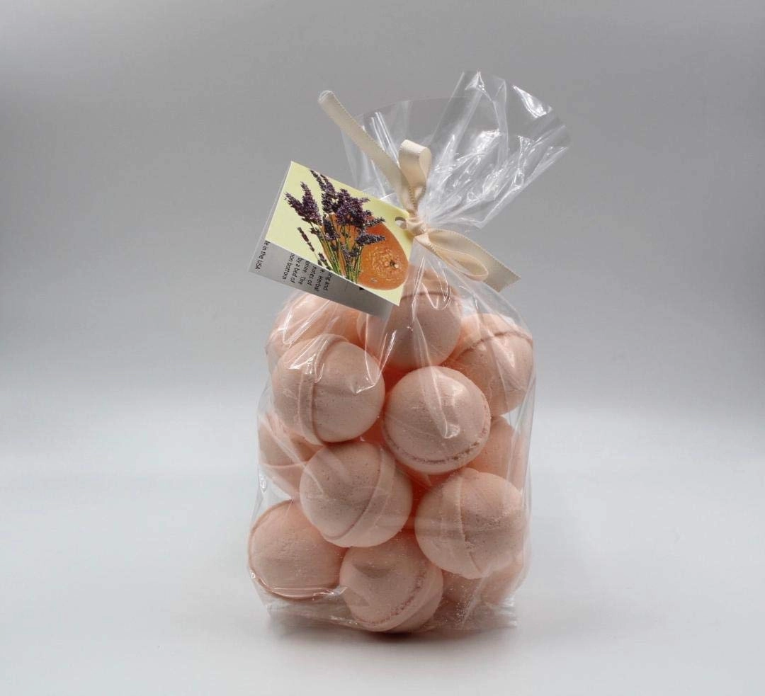 SpaPure CLEMENTINE LAVENDER Bath Bombs 14 Bath Fizzies, ultra-moisturizing bath melts, popular 1 oz (half round shape) made in USA with Shea Butter, Mango Butter - Great for Dry Skin