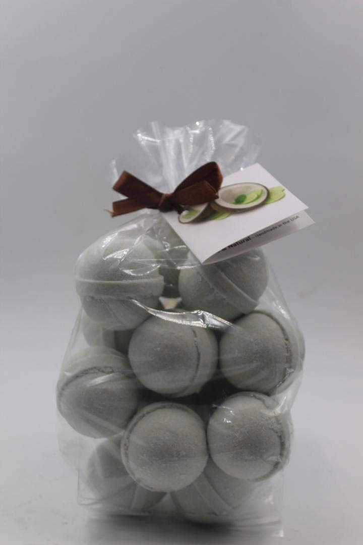 SpaPure COCONUT LIME Bath Bombs - 14 Bath Fizzies with Shea Butter, Ultra Moisturizing (12 Oz) ...Great for Dry Skin (Coconut Lime)