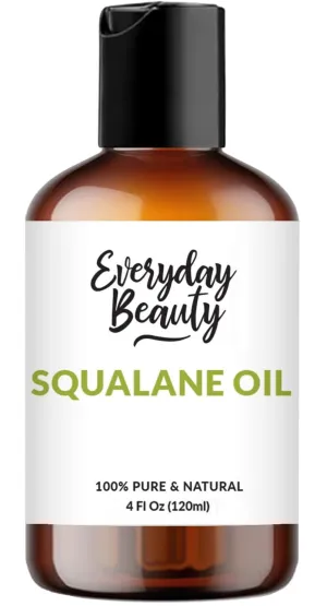 Squalane Oil - 100% Pure & Natural Plant Derived Facial Oil 4 Fl Oz - Cold Pressed and Unrefined Premium Grade Multipurpose Moisturizing Oil For Skin and Hair