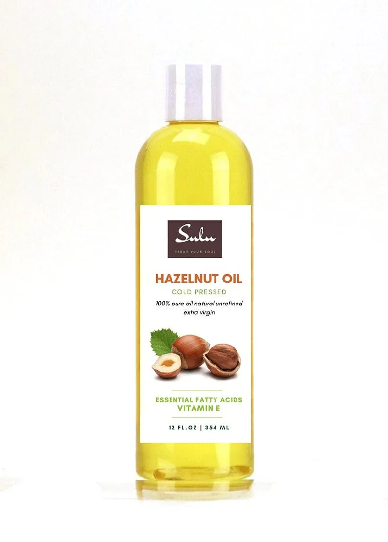 SULU ORGANICS 100% Pure All natural Hazelnut Oil (8 oz)