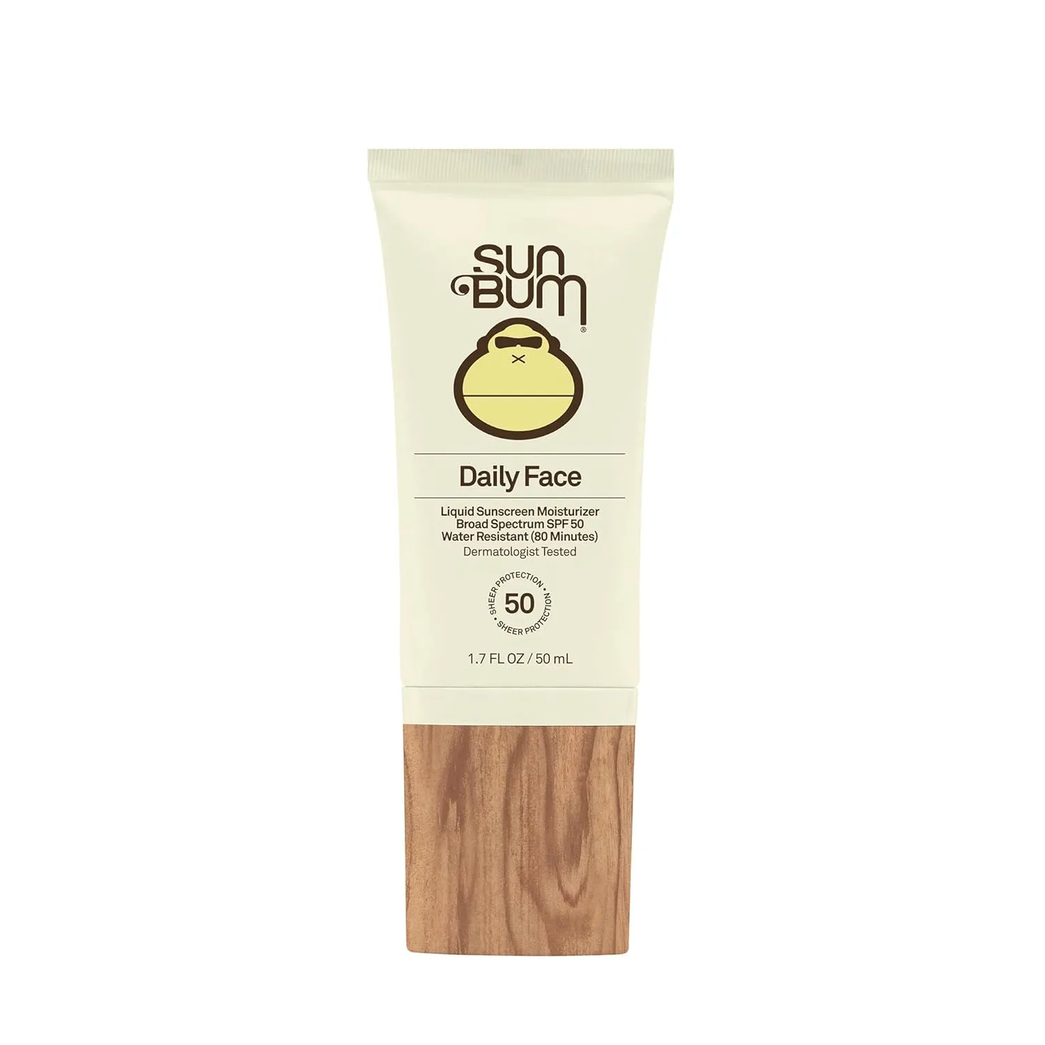 Sun Bum Daily SPF 50 Face Sunscreen Lotion - Broad Spectrum Moisturizing Facial Sunscreen with Vitamin E - Vegan and Hawaii 104 Act Compliant (Without Octinoxate & Oxybenzone) - Travel Friendly 1.7 oz