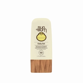 Sun Bum Daily SPF 50 Clear Gel Face Sunscreen - Broad Spectrum Moisturizing Facial Sunscreen with Vitamin E - Vegan and Hawaii 104 Act Compliant (Without Octinoxate & Oxybenzone) - Travel Size 1.7 oz