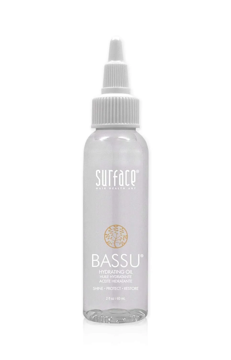 Surface Hair - Bassu Hydrating Oil - Hair Oil with Flax Seed, and Aloe Vera, Moisturize and Hydrate Repair Damaged Hair, Color Safe, 2 Fl Oz