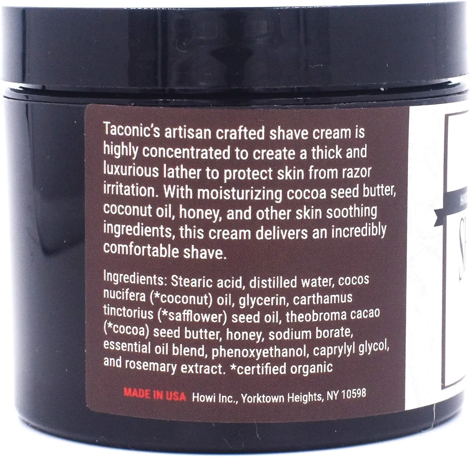 Taconic Shave, All Natural Shave Cream – Highly-Concentrated, Shaving Cream for Men – 4 oz. Moisturizing Shaving Cream Tub with Skin Soothing Ingredients – For All Skin Types - Classic Bay Rum