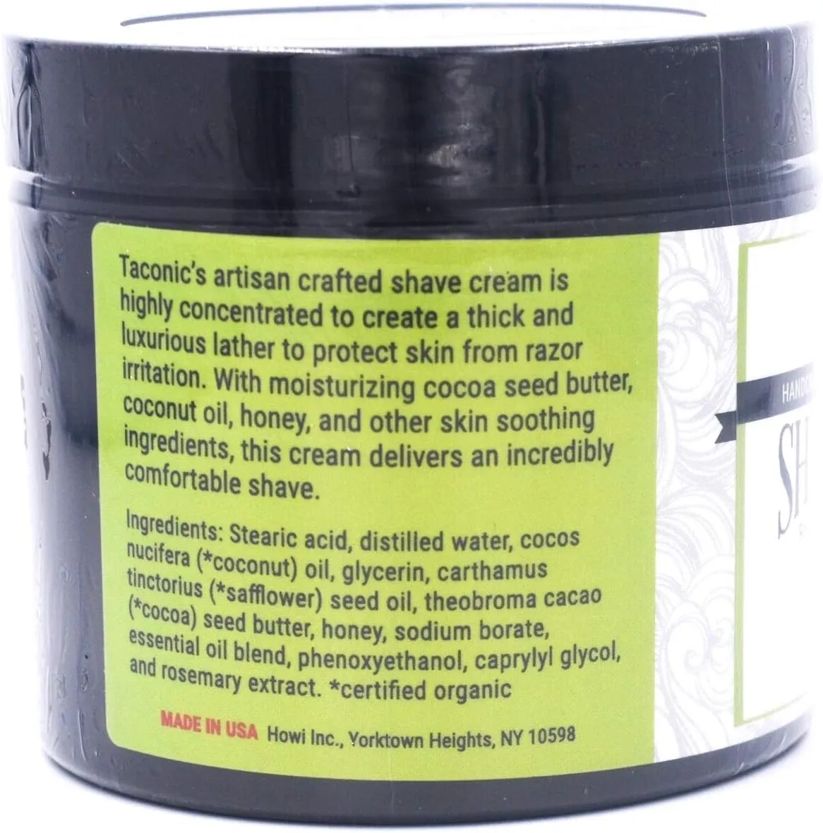 Taconic Shave Cream – Highly Concentrated Shaving Cream for Men and Women – 4 oz. Moisturizing Shaving Cream Tub with Skin Soothing Ingredients – Tequila Lime