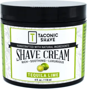 Taconic Shave Cream – Highly Concentrated Shaving Cream for Men and Women – 4 oz. Moisturizing Shaving Cream Tub with Skin Soothing Ingredients – Tequila Lime