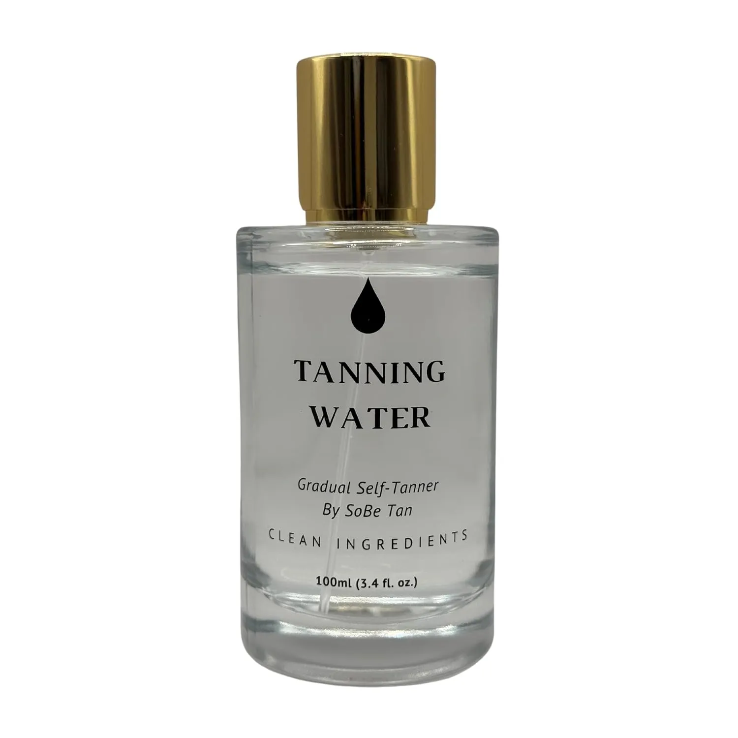 Tanning Water - Hydrating Self-Tanning Mist with Aloe Vera, 5 Natural Ingredients, Food-Grade Preservatives, Vegan, Cruelty-Free, Streak-Free Golden Sunless Tan, 3.4 fl oz (TSA-Approved)