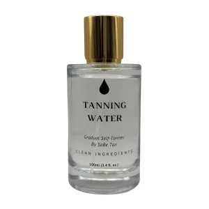 Tanning Water - Hydrating Self-Tanning Mist with Aloe Vera, 5 Natural Ingredients, Food-Grade Preservatives, Vegan, Cruelty-Free, Streak-Free Golden Sunless Tan, 3.4 fl oz (TSA-Approved)