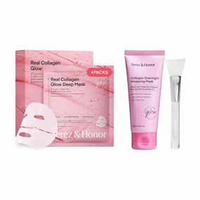 TEREZ & HONOR Korean Overnight Collagen Face Mask Kit - 100Da Smallest Molecular Collagen