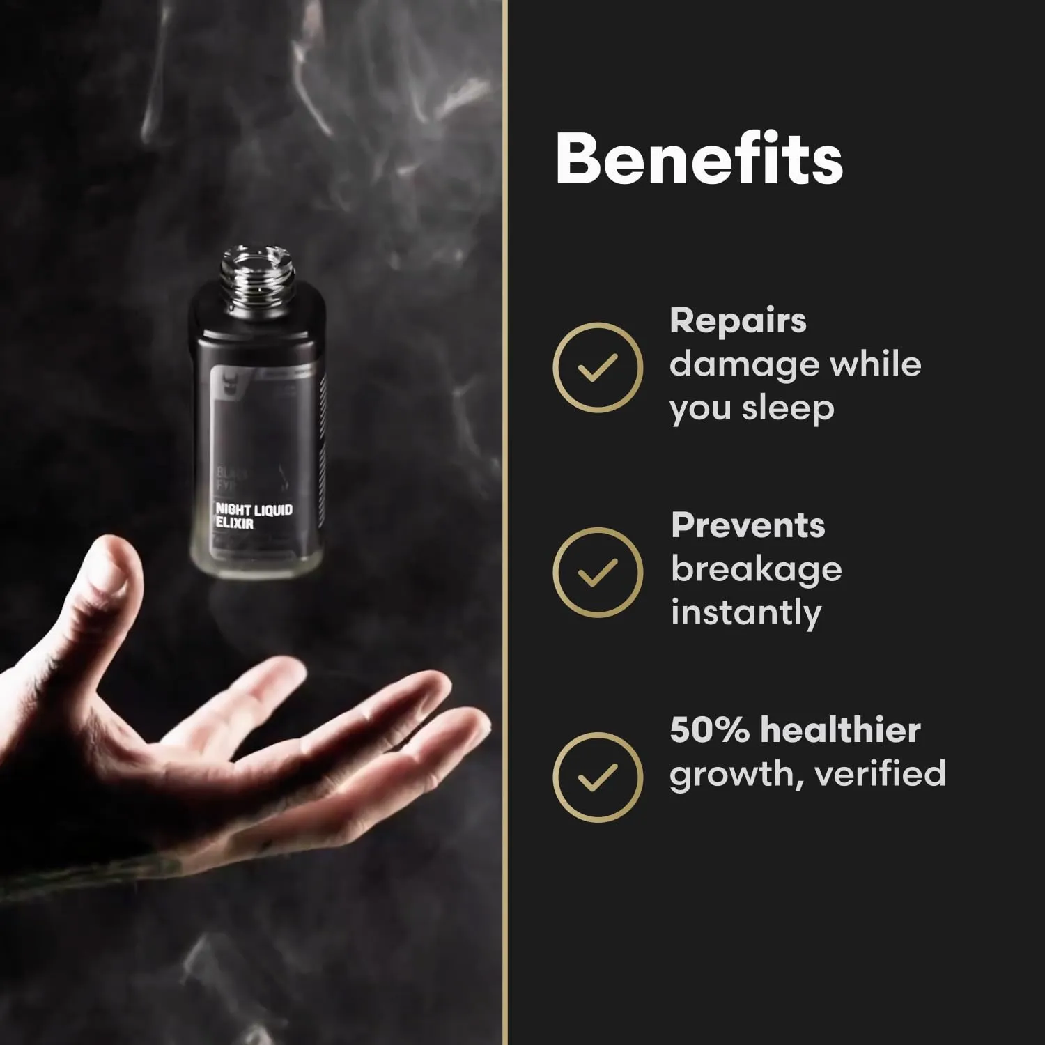 The Beard Struggle Night Liquid Elixir Beard Oil - Platinum Collection - Vanir's Wisdom (1 Fl oz) - Beard Oil for Men - Natural Blend for Softens, Moisturizing, & Healthier Beard Growth