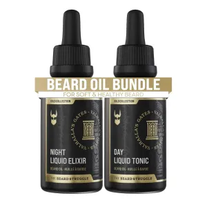 The Beard Struggle Tonic   Elixir Beard Oil Bundle - Gold Collection - Grooming Beard Oil - Softens, Moisturizers, and Strengthens Beard Growth - Pack of 2, Valhalla's Gates