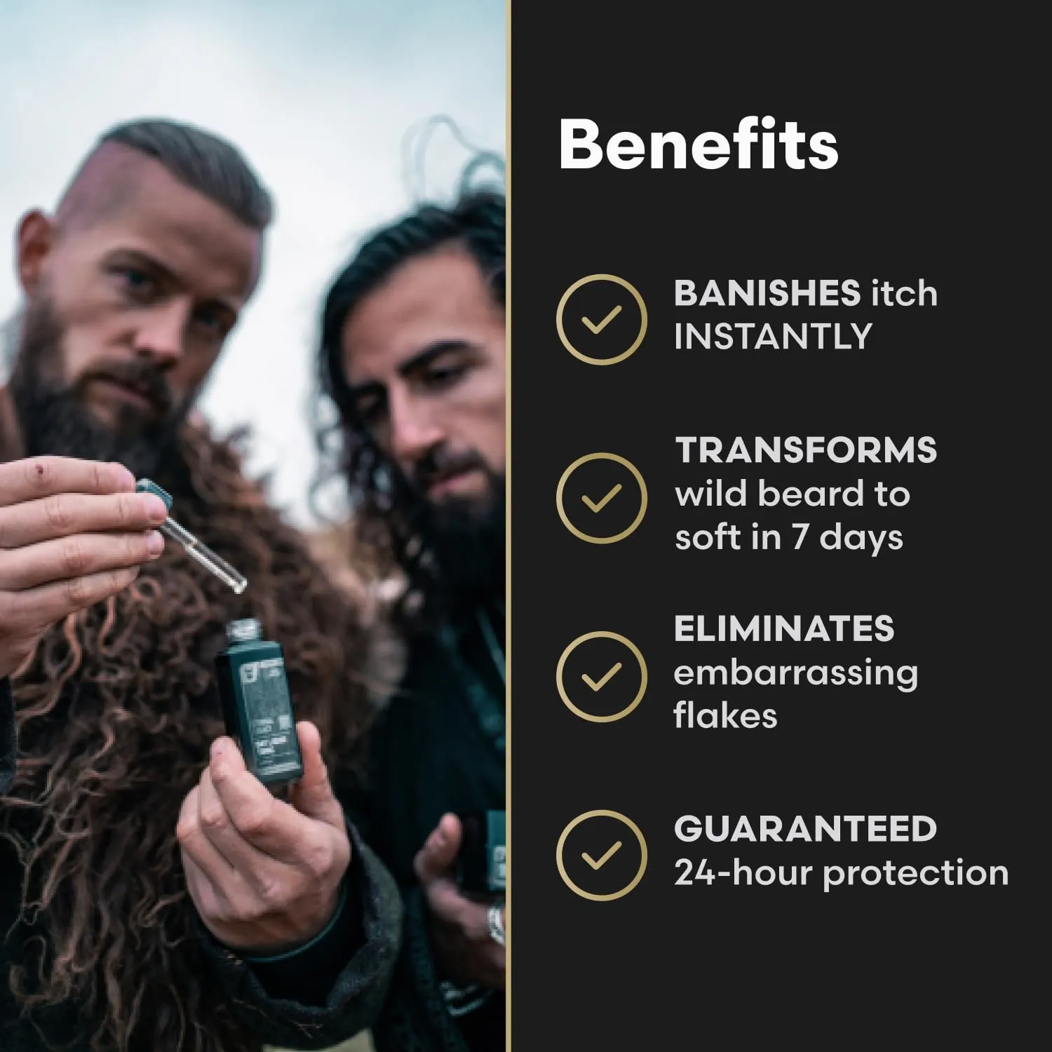 The Beard Struggle Tonic   Elixir Beard Oil Bundle - Gold Collection - Grooming Beard Oil - Softens, Moisturizers, and Strengthens Beard Growth - Pack of 2, Valhalla's Gates