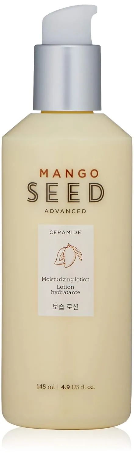 THE FACE SHOP Mango Seed Moisturizing Lotion | Ultra-Moisturizing Lotion for Healthy Radiance to Dry & Flaky Skin | Intense Hydrating & Nourishing Skincare, 4.9 Fl Oz (Pack of 1)