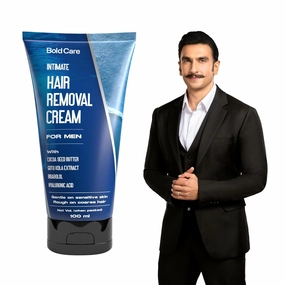 The B.old/Care Intimate Hair Removal Cream for Men – Fast & Painless, Soothing for Unwanted Coarse Pubic Hair, Suitable For All Skin Types - 100ml