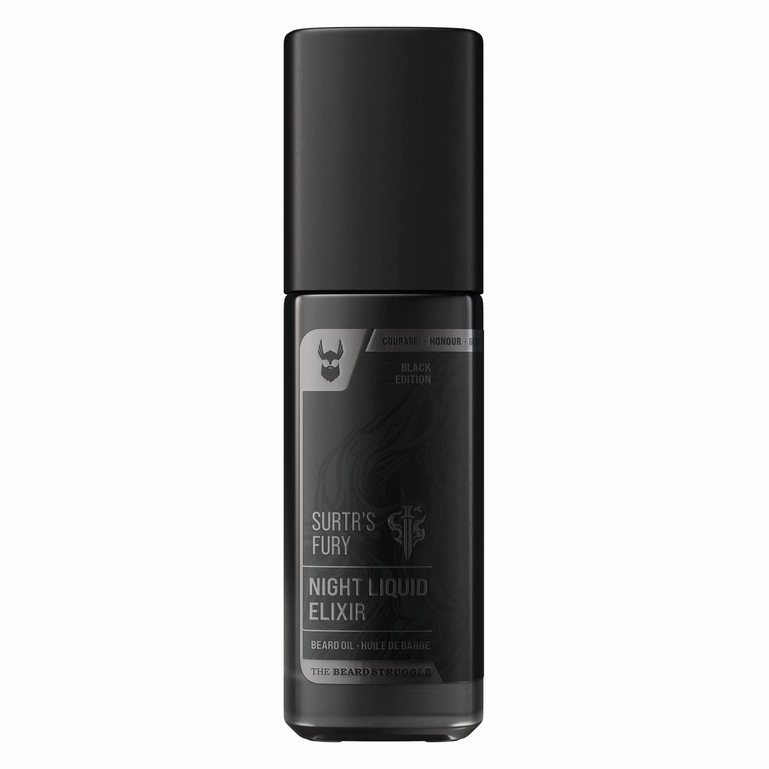 The Beard Struggle Night Liquid Elixir Beard Oil - Platinum Collection - Surtr's Fury (1 Fl oz) - Beard Oil for Men - Natural Blend for Softens, Moisturizing, & Healthier Beard Growth