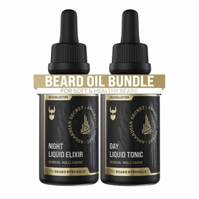 The Beard Struggle Tonic   Elixir Beard Oil Bundle - Gold Collection - Grooming Beard Oil - Softens, Moisturizers, and Strengthens Beard Growth - Pack of 2, Asgardian Secret