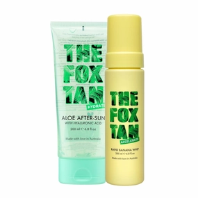 The Fox Tan Tropicool Duo, Tanning Accelerator & After-Sun Gel Set, For Darker & Long-Lasting Tans, Cooling & Hydrating for Sunburnt & Dry Skin, Vegan & Cruelty-Free, 200ml (Pack of 2)