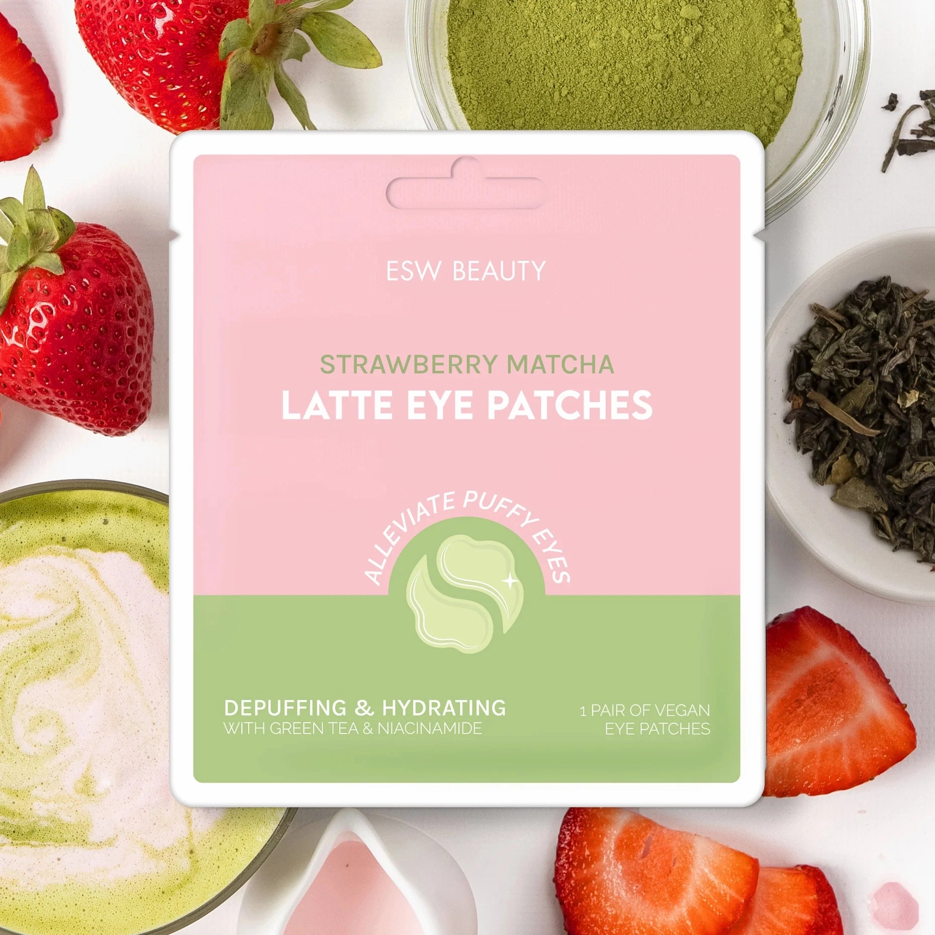 The Latte Eye Patches - Strawberry Matcha Latte